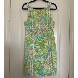 NWT Lilly Pulitzer Fryer Cotton Shift Dress Sz 8 Multi Elephant Ears $188